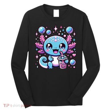 Cute Axolotl Bubble Boba Tea Anime   Long Sleeve Shirt