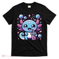 Cute Axolotl Bubble Boba Tea Anime   T-Shirt thumb 0