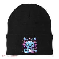 Cute Axolotl Bubble Boba Tea Anime   Beanie thumb 0