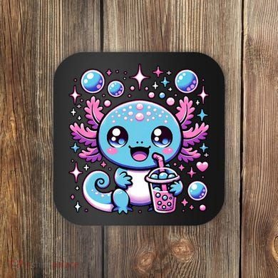 Cute Axolotl Bubble Boba Tea Anime   Coaster