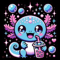 Cute Axolotl Bubble Boba Tea Anime   Women's Hoodie thumb 2