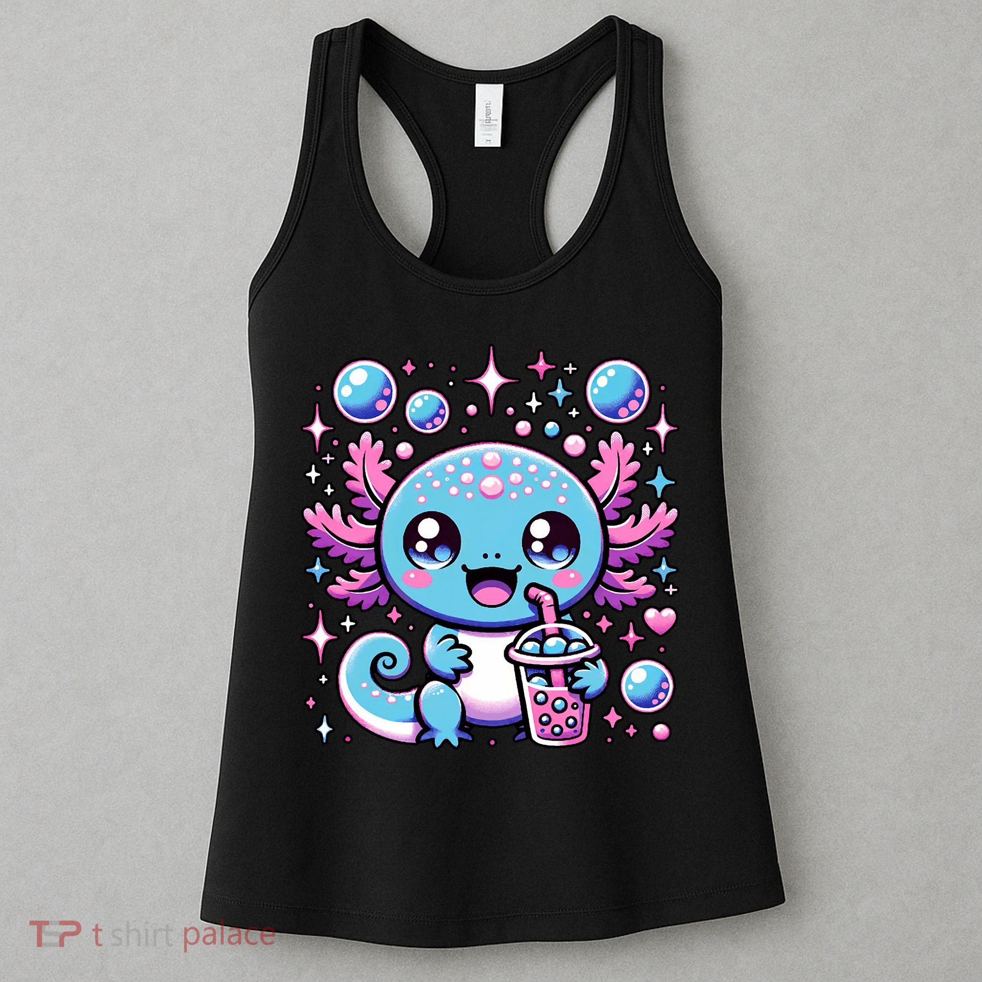 Cute Axolotl Bubble Boba Tea Anime   Women's Tank Top