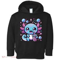 Cute Axolotl Bubble Boba Tea Anime   Toddler Hoodie thumb 0