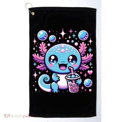 Cute Axolotl Bubble Boba Tea Anime   Golf Towel