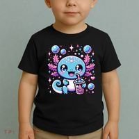 Cute Axolotl Bubble Boba Tea Anime   Toddler T-Shirt thumb 2