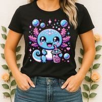 Cute Axolotl Bubble Boba Tea Anime   Women's T-Shirt thumb 2