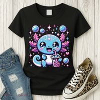 Cute Axolotl Bubble Boba Tea Anime   Women's T-Shirt thumb 3