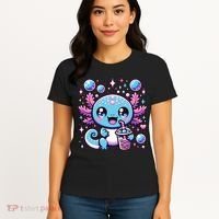 Cute Axolotl Bubble Boba Tea Anime   Women's T-Shirt thumb 4