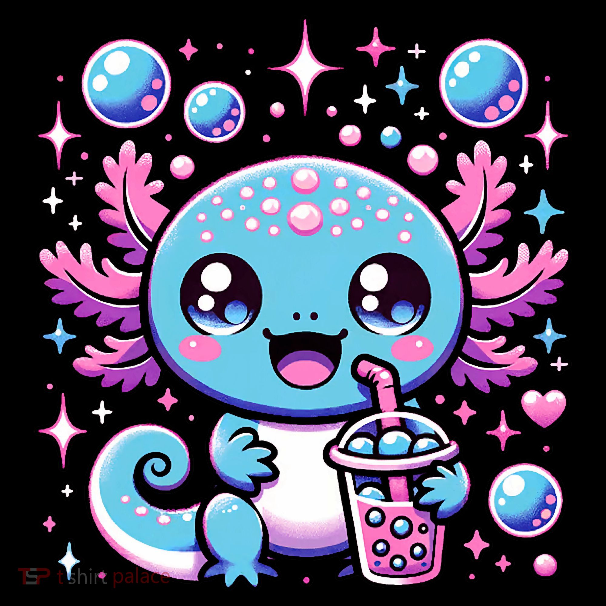 Cute Axolotl Bubble Boba Tea Anime   Kids Hoodie