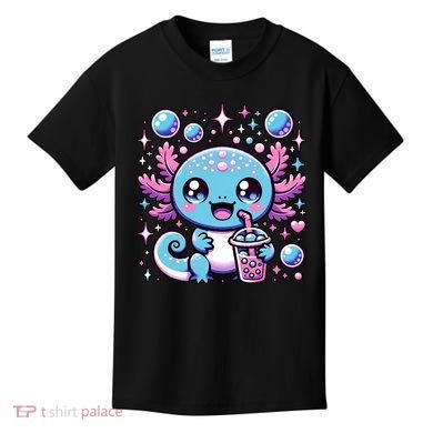 Cute Axolotl Bubble Boba Tea Anime   Kids T-Shirt