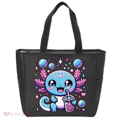 Cute Axolotl Bubble Boba Tea Anime   Tote Bag