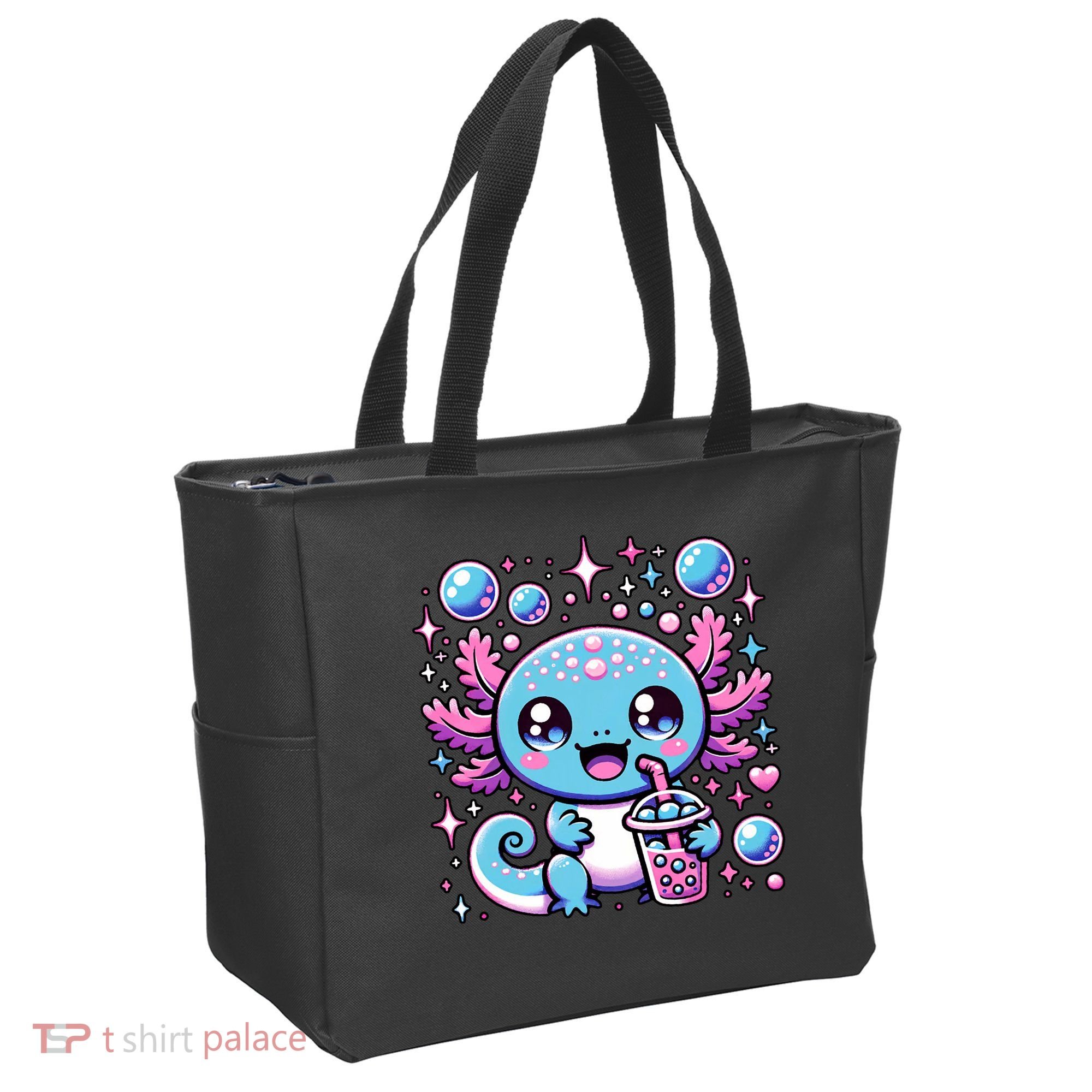 Cute Axolotl Bubble Boba Tea Anime   Tote Bag