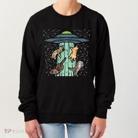 Cats Abducted By Ufo Funny Alien Space Lover Women's Sweatshirt thumb 0