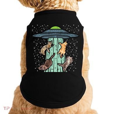 Cats Abducted By Ufo Funny Alien Space Lover Doggie Tank