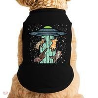 Cats Abducted By Ufo Funny Alien Space Lover Doggie Tank thumb 0