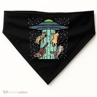 Cats Abducted By Ufo Funny Alien Space Lover USA-Made Doggie Bandana