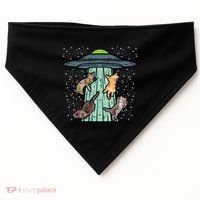 Cats Abducted By Ufo Funny Alien Space Lover USA-Made Doggie Bandana thumb 0