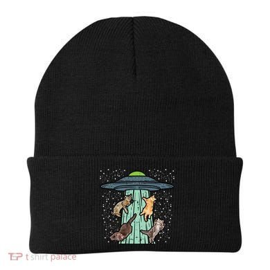 Cats Abducted By Ufo Funny Alien Space Lover Beanie