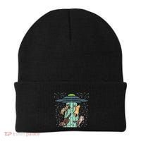 Cats Abducted By Ufo Funny Alien Space Lover Beanie thumb 0