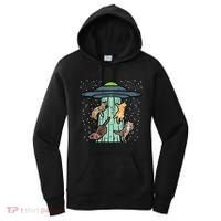 Cats Abducted By Ufo Funny Alien Space Lover Women's Hoodie thumb 0