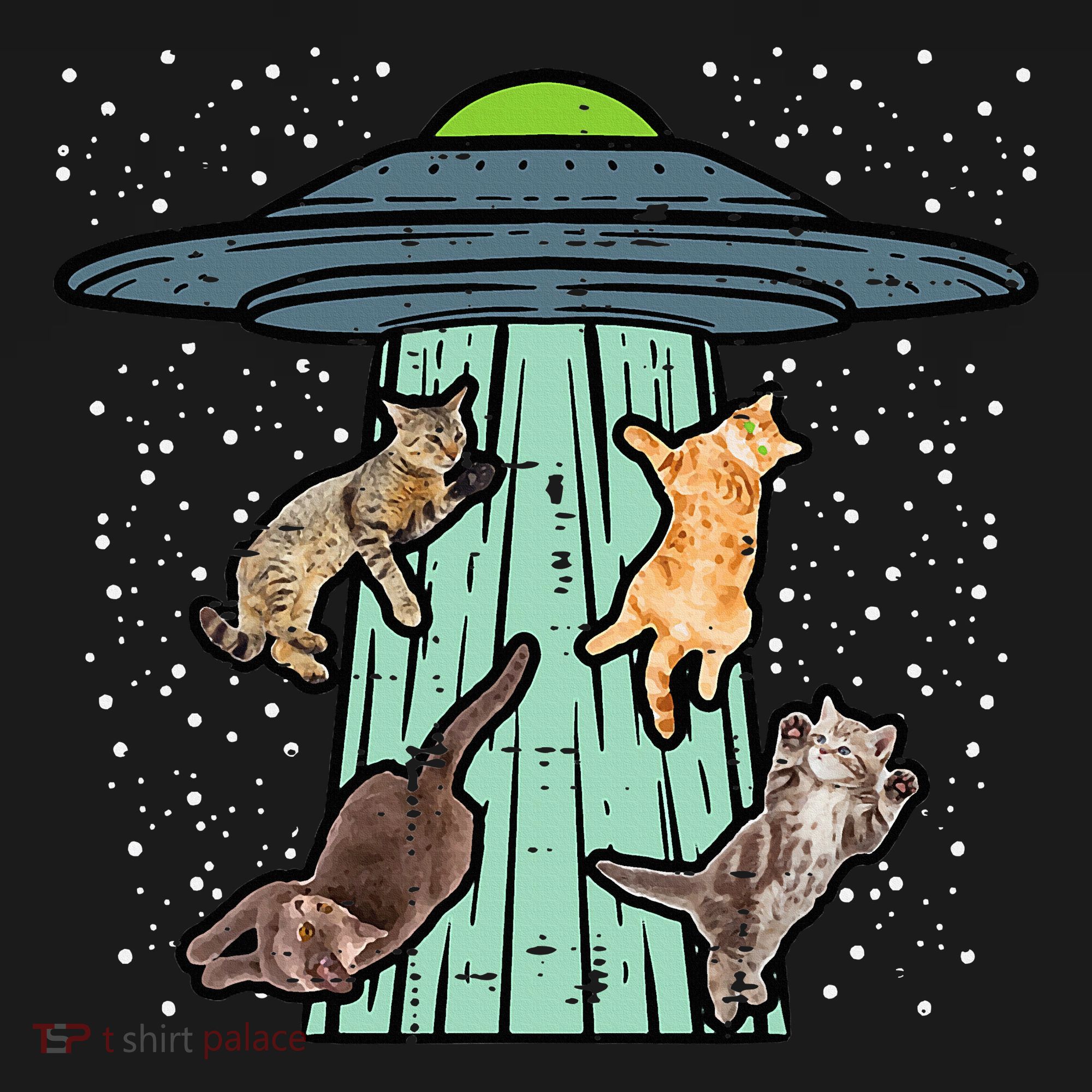 Cats Abducted By Ufo Funny Alien Space Lover Ornament