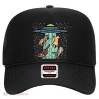 Cats Abducted By Ufo Funny Alien Space Lover Hat thumb 0