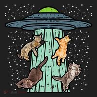 Cats Abducted By Ufo Funny Alien Space Lover Hat thumb 2