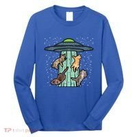 Cats Abducted By Ufo Funny Alien Space Lover Long Sleeve Shirt thumb 0