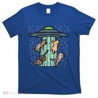 Cats Abducted By Ufo Funny Alien Space Lover T-Shirt thumb 0