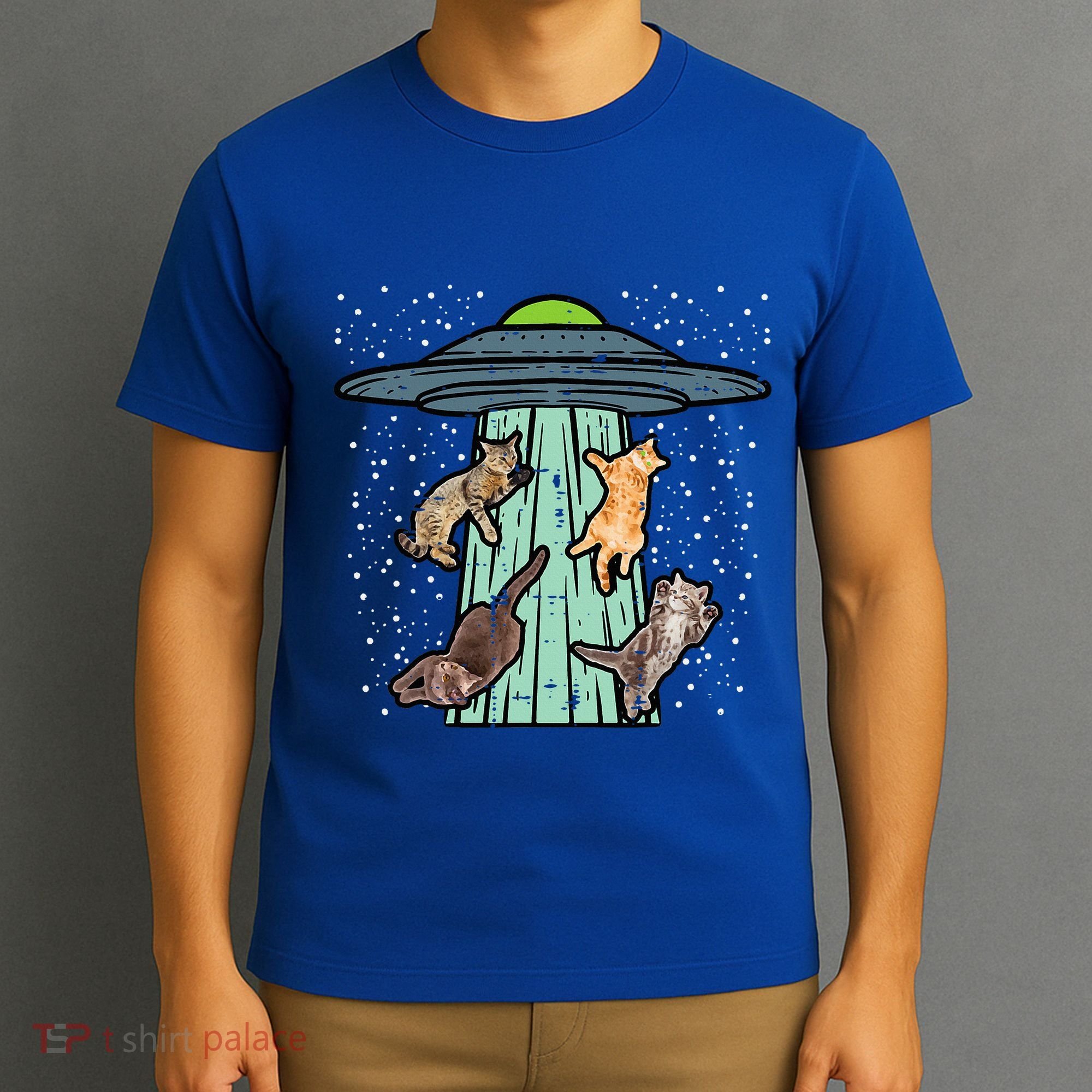 Cats Abducted By Ufo Funny Alien Space Lover T-Shirt