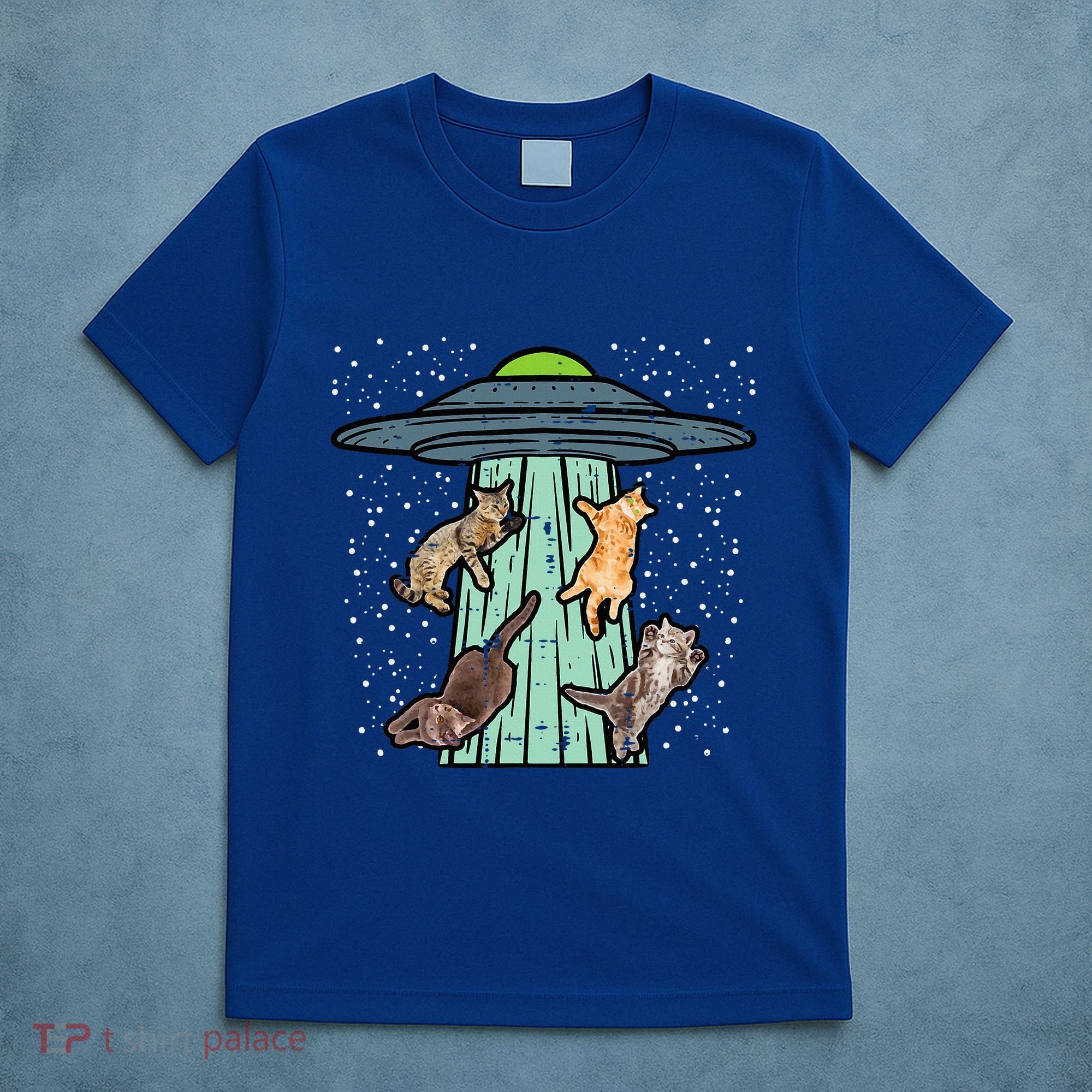 Cats Abducted By Ufo Funny Alien Space Lover T-Shirt