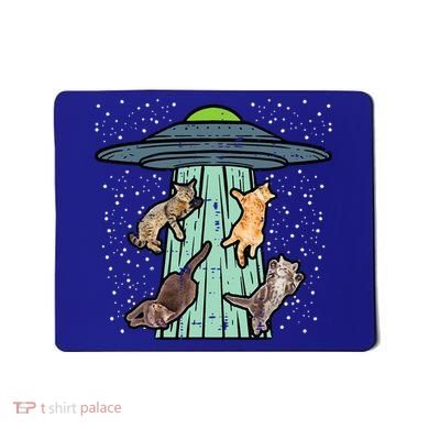 Cats Abducted By Ufo Funny Alien Space Lover Mousepad