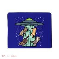 Cats Abducted By Ufo Funny Alien Space Lover Mousepad thumb 0