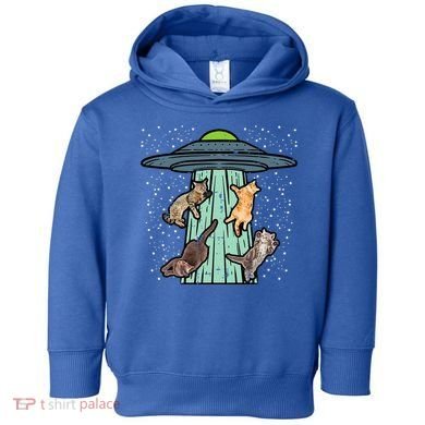Cats Abducted By Ufo Funny Alien Space Lover Toddler Hoodie