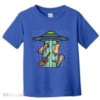 Cats Abducted By Ufo Funny Alien Space Lover Toddler T-Shirt thumb 0