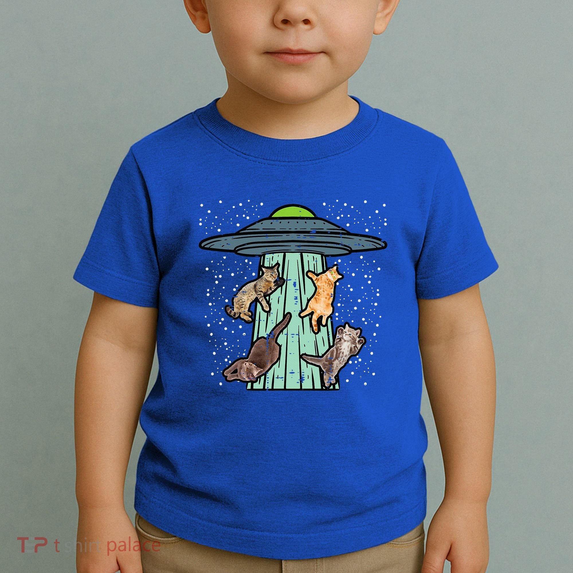 Cats Abducted By Ufo Funny Alien Space Lover Toddler T-Shirt