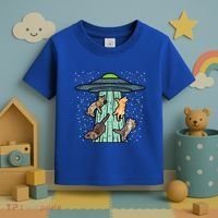 Cats Abducted By Ufo Funny Alien Space Lover Toddler T-Shirt thumb 3