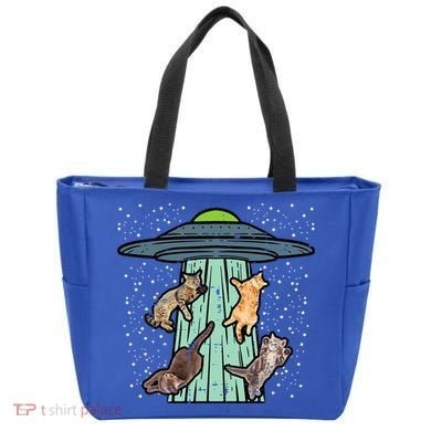 Cats Abducted By Ufo Funny Alien Space Lover Tote Bag