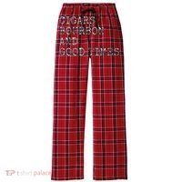 Cigars and Bourbon Good Times Drinking Smoking Women's Flannel Plaid Pajama Pants thumb 0