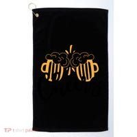 Cheers And Beer Craft Beer Lover National Beer Day Gift Golf Towel thumb 0