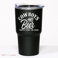 Cowboys And Beer Thats Why I'm Here Funny Beer Saying Tumbler thumb 0