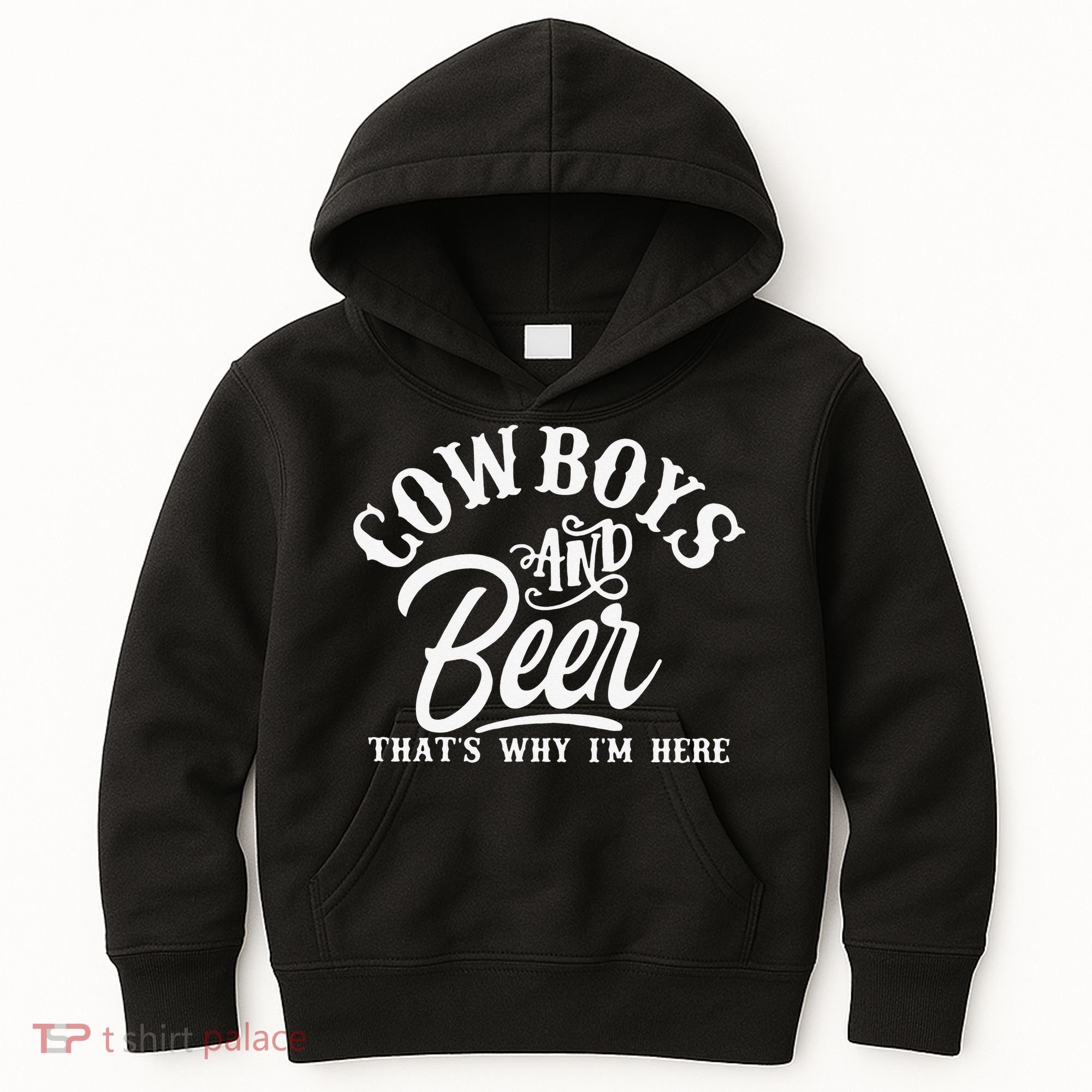 Cowboys And Beer Thats Why I'm Here Funny Beer Saying Kids Hoodie