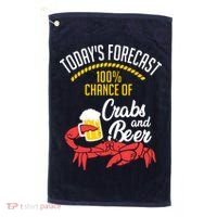 Crabs And Beer Chesapeake Blue Crab Shirts Crabbing Men Women Golf Towel thumb 0