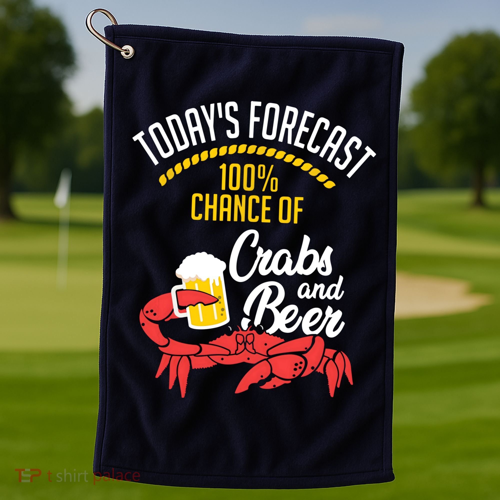 Crabs And Beer Chesapeake Blue Crab Shirts Crabbing Men Women Golf Towel