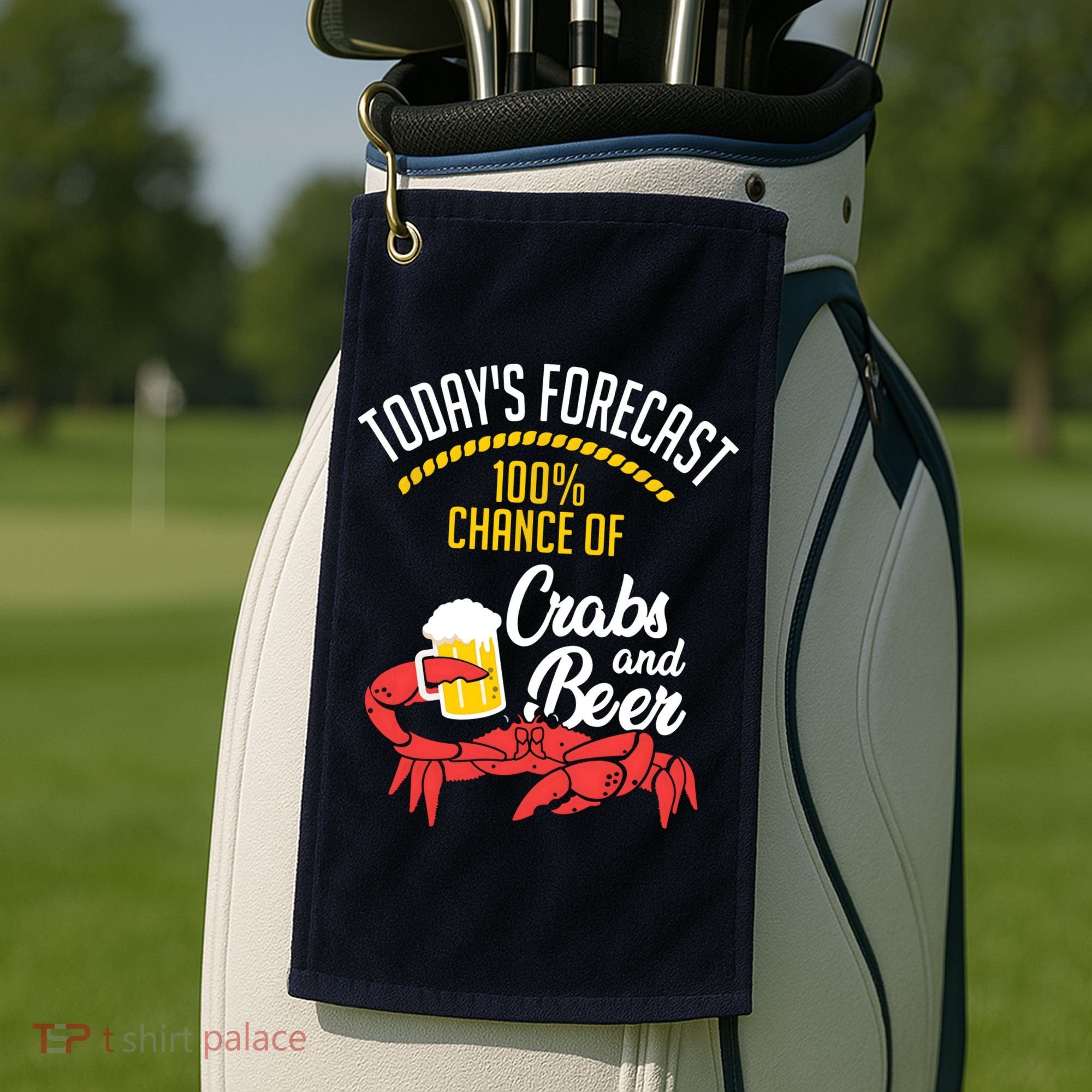 Crabs And Beer Chesapeake Blue Crab Shirts Crabbing Men Women Golf Towel