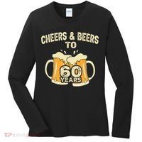 Cheers And Beers To 60 Years Old Birthday 60th Birthday Women's Long Sleeve Shirt thumb 0