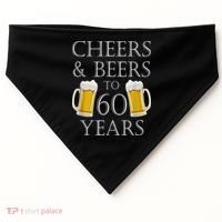 Cheers and Beers to 60 Years - 60th Birthday Gift USA-Made Doggie Bandana thumb 0