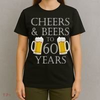 Cheers and Beers to 60 Years - 60th Birthday Gift T-Shirt thumb 4