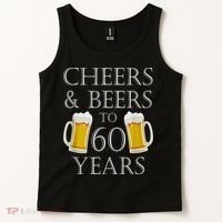Cheers and Beers to 60 Years - 60th Birthday Gift Tank Top thumb 2