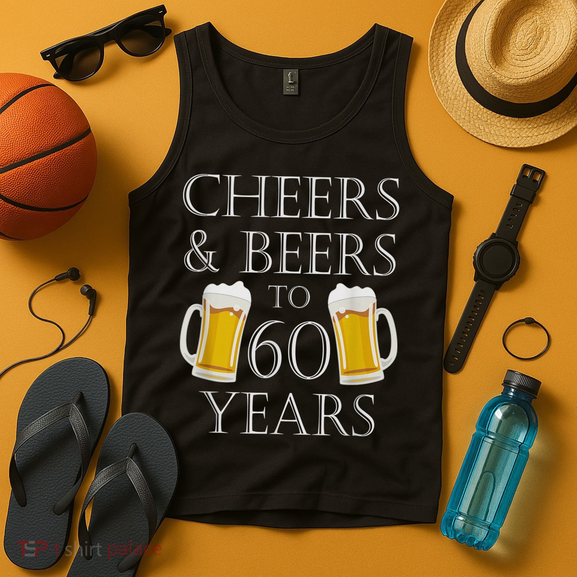 Cheers and Beers to 60 Years - 60th Birthday Gift Tank Top